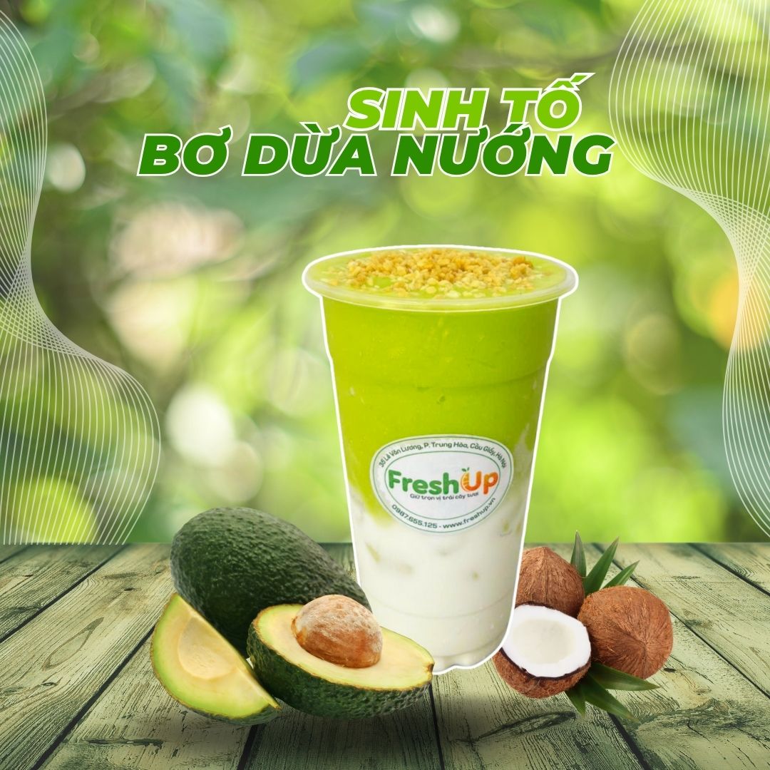 Bơ Dừa Nướng – Sinh tố béo mịn, thơm giòn đầy mê hoặc tại FreshUp!